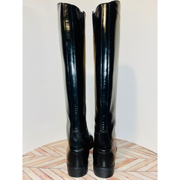 Ariat Heritage Field Riding Boots 8 Black Leather Equestrian Pull On Laces 55101 - Picture 6 of 13